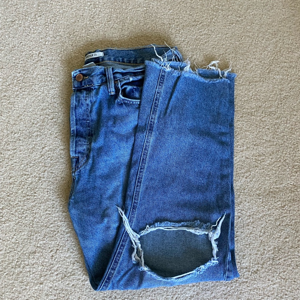 Forever 21 distressed mom jeans